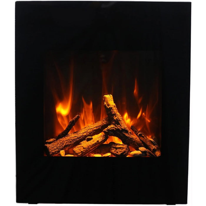 Amantii 24 x 28 Wall MountCorner Mount Electric Fireplace Oak Flat Glass