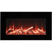 Amantii 26 Wall Mount with Black Glass Surround Birch  Media Yellow Flame