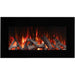 Amantii 34 Wall Mount with Black Glass Surround Rustic Media Yellow Flame