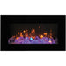 Amantii 48 Wall Mount with Black Glass Surround Ice Crystal Media Orange Flame