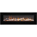 Amantii 60 Wall Mount with Black Glass Surround Birch Media Yellow Flame