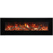 Amantii 60 Wall Mount with Black Glass Surround Driftwood Media Yellow Flame