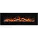 Amantii 60 Wall Mount with Black Glass Surround Rustic Media Yellow Flame