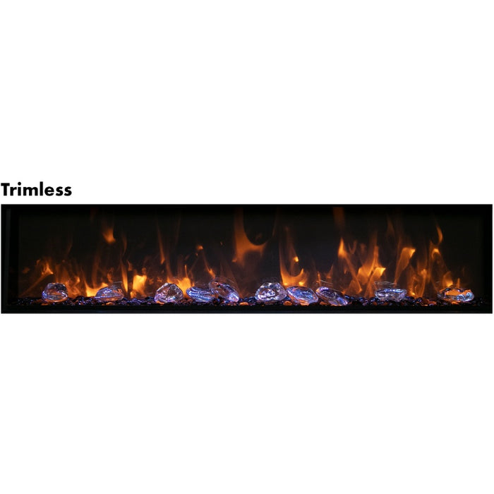 Amantii Panorama Deep 40 Built-In Linear Electric Fireplace Ice or Diamond Media Trimless