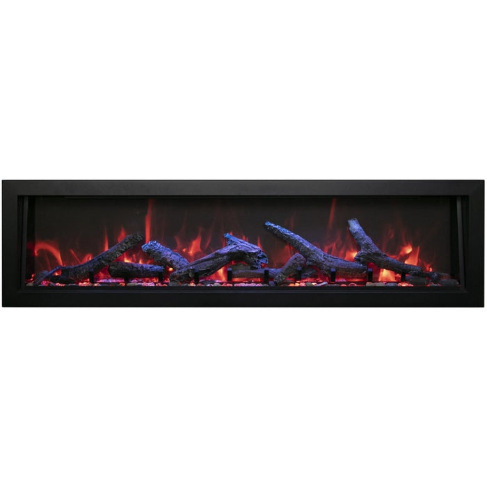 Amantii Panorama Deep 40 Built-In Linear Electric Fireplace Oak Media Log set