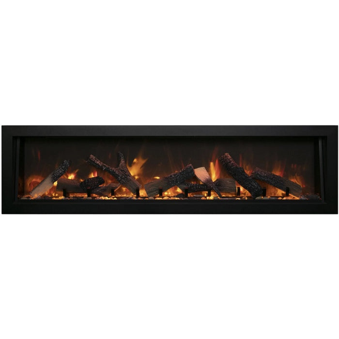 Amantii Panorama Deep 40 Built-In Linear Electric Fireplace Split Media Log set Sable Beads