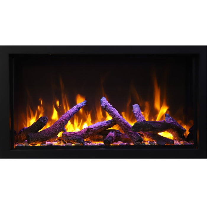 Amantii Panorama Deep & Xtra Tall 72 Built-In Linear Electric Fireplace Rustic