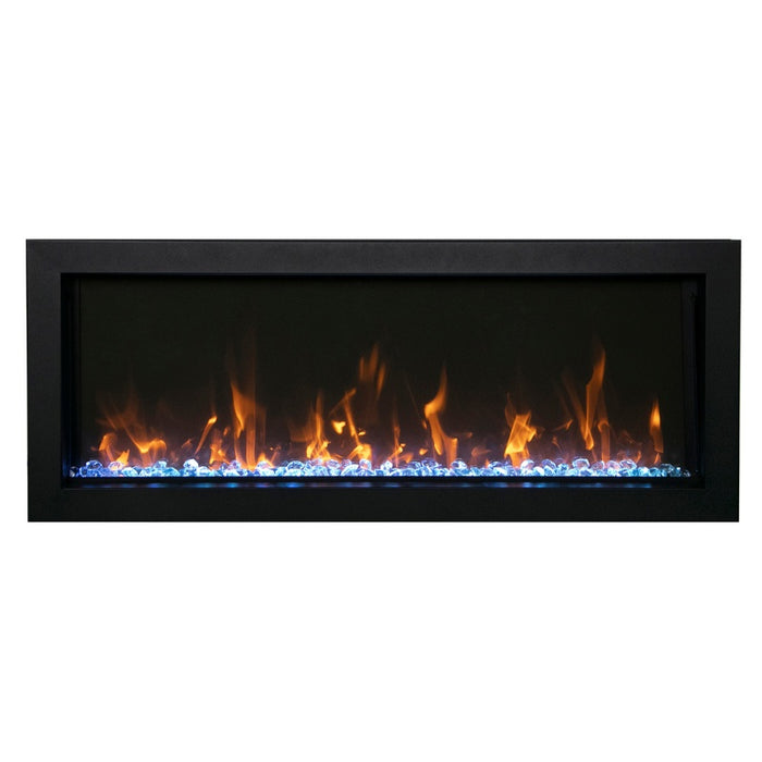 Amantii Panorama Extra Slim 30 Built-In Linear Electric Fireplace 3D GLASS YELLOW FLAME MG 2084