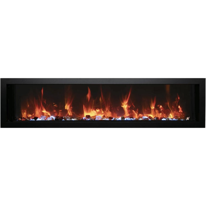 Amantii Panorama Extra Slim 50 Built-In Linear Electric Fireplace Ice Crystal Media