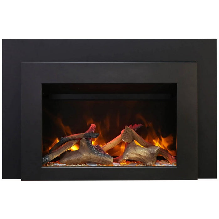 Amantii Sierra Flame 30 Smart Electric Fireplace Insert Driftwood Yellow flame