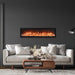 Amantii Symmetry Bespoke 74 Linear Electric Fireplace Ice Media Orange Flame Living Room