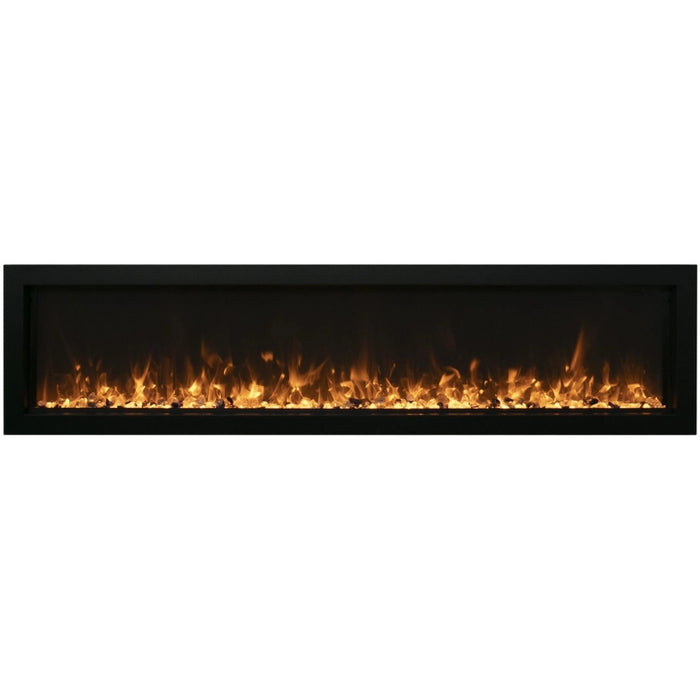 Amantii Symmetry Smart Xtra Slim 60 Linear Electric Fireplace Ice Media Yellow Flame