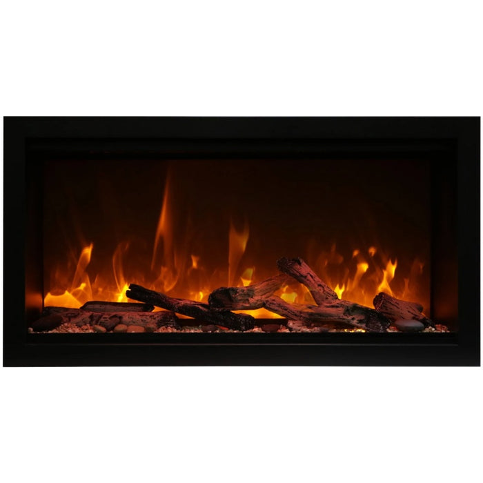 Amantii Symmetry Xtra Tall 34 Built-In Linear Electric Fireplace Rustic