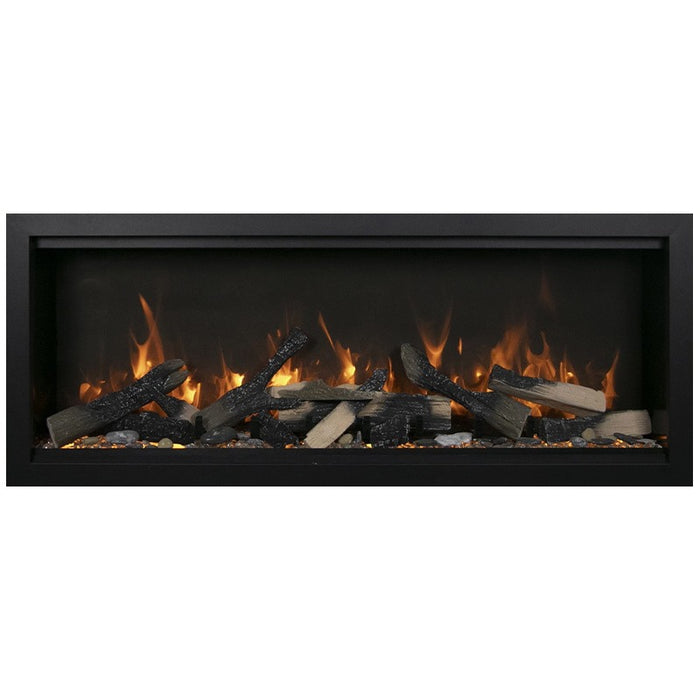 Amantii Symmetry Xtra Tall Bespoke 50 Built-In Linear Electric Fireplace Split Log