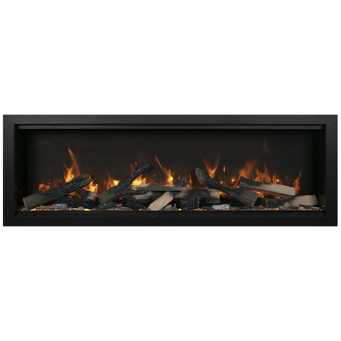 Amantii Symmetry Xtra Tall Bespoke 60 Built-In Linear Electric Fireplace Split Log