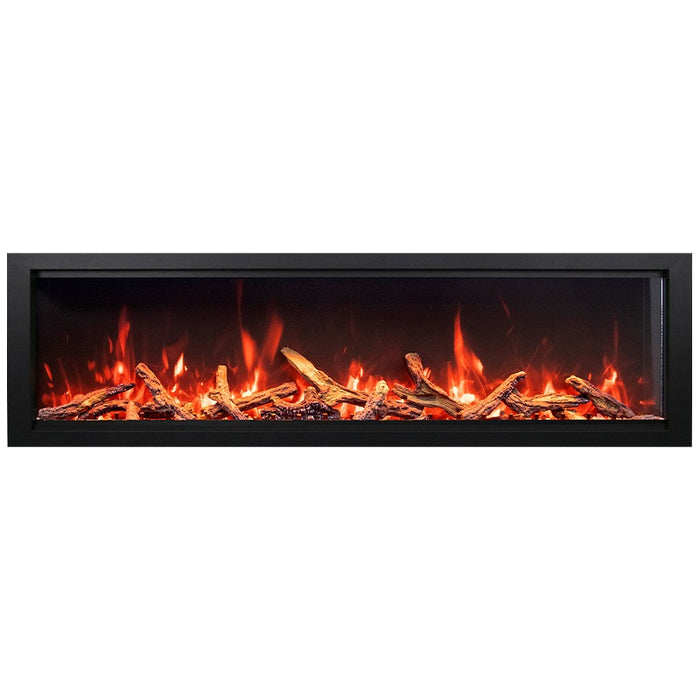 Amantii Symmetry Xtra Tall Bespoke 74 Built-In Linear Electric Fireplace Oak