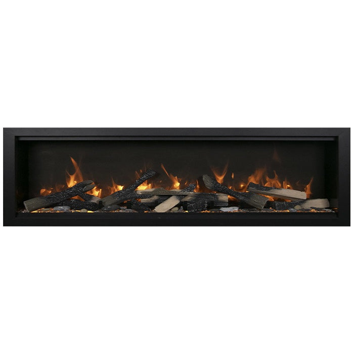 Amantii Symmetry Xtra Tall Bespoke 74 Built-In Linear Electric Fireplace Split Log