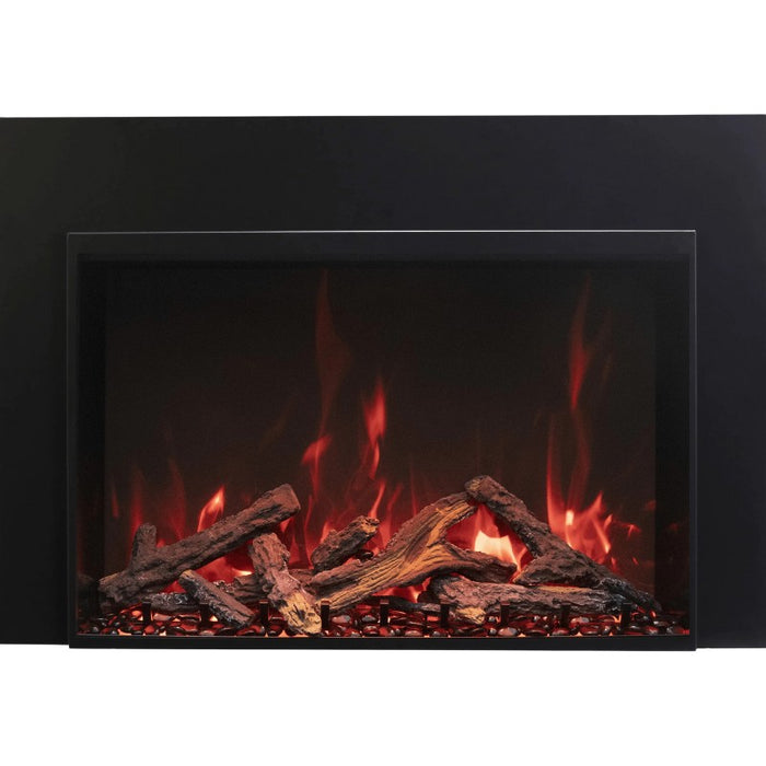 Amantii Traditional Smart 26 Built-InInsert Electric Fireplace 8 pcs Oak Log Set with rocks 4 Sided Trim scaled