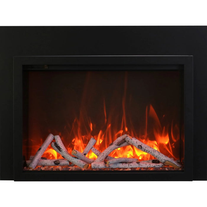 Amantii Traditional Smart 26 Built-InInsert Electric Fireplace Birch Log set with Rocks