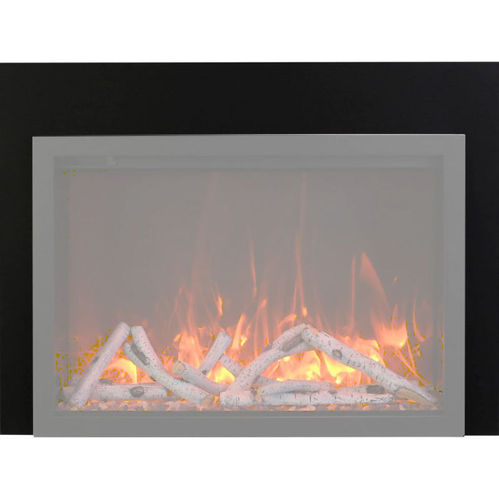 Amantii Traditional Smart 26 Built-InInsert Electric Fireplace Birch Log set 3 sided frame