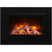  Amantii Traditional Smart 26 Built-In Insert Electric Fireplace with Birch Log Set, Ember Glass Media, and 4-sided Trim