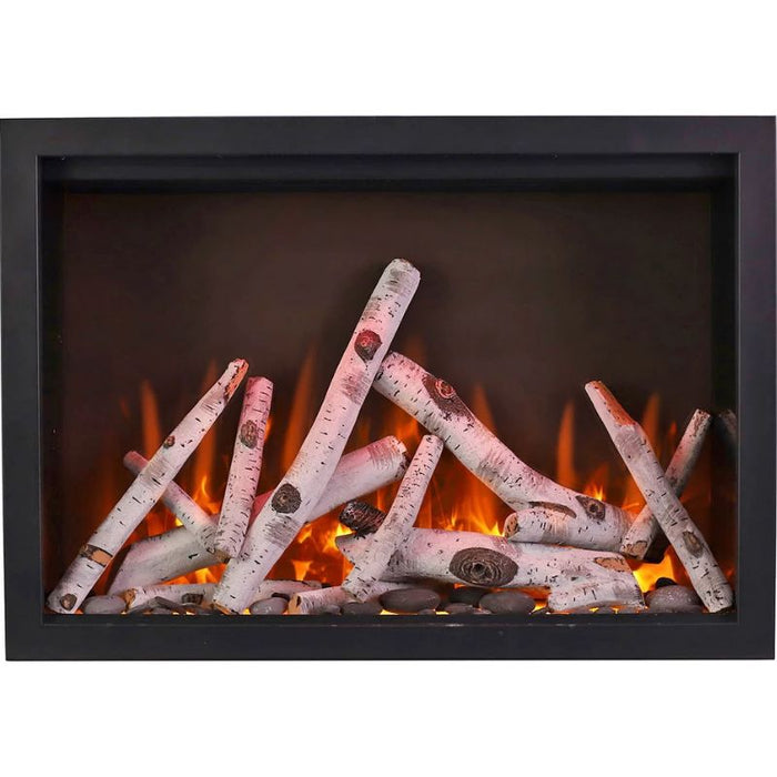 Amantii Traditional Smart 26 Built-InInsert Electric Fireplace Brich with pebbles no trim