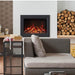 Amantii Traditional Smart 26 Built-InInsert Electric Fireplace Living Room Oak Log Set with Pebbles