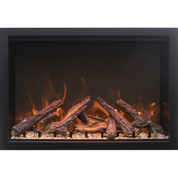 Amantii Traditional Smart 26 Built-InInsert Electric Fireplace Oak with Crystal clear media no trim