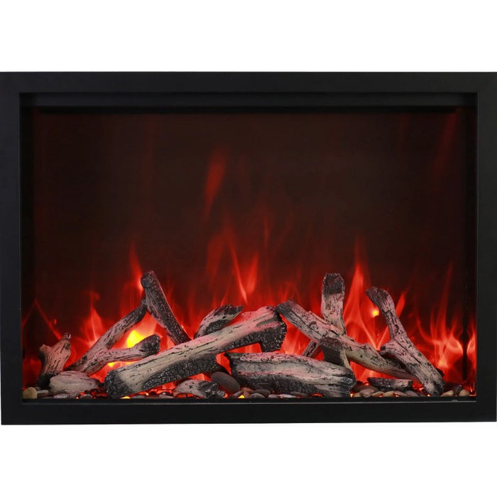 Amantii Traditional Smart 26 Built-InInsert Electric Fireplace Rustic with pebbles no trim