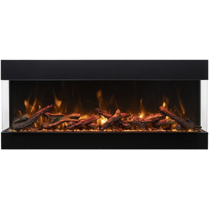 Amantii Tru View Bespoke 45 3-Sided Linear Electric Fireplace Oak Media Brown Mix