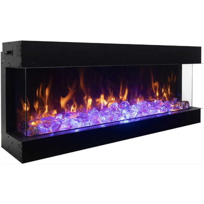 Amantii Tru View Bespoke 65 3-Sided Linear Electric Fireplace Ice or FIre glass Media