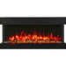 Amantii Tru View Slim 60 3-Sided Linear Electric Fireplace brown mix red flame