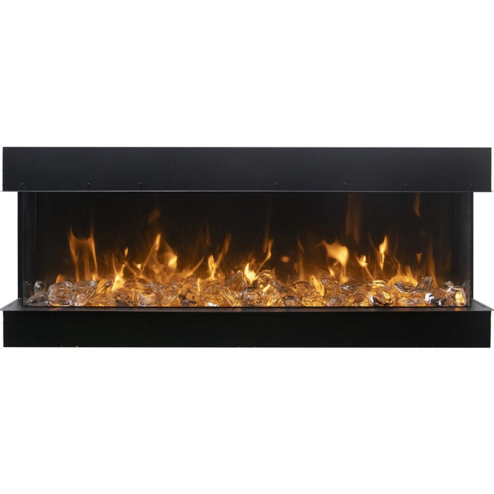 Amantii Tru View XL 40 3 Sided Linear Electric Fireplace GLASS CHUNKS YELLOW