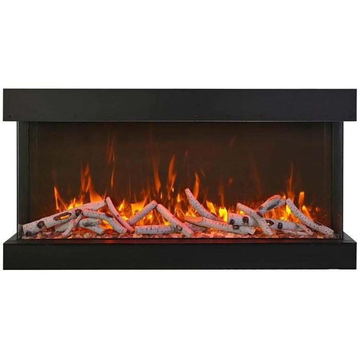 Amantii Tru View XL Extra Tall 40 3 Sided Linear Electric Fireplace Birch Media Orange Flame Scaled