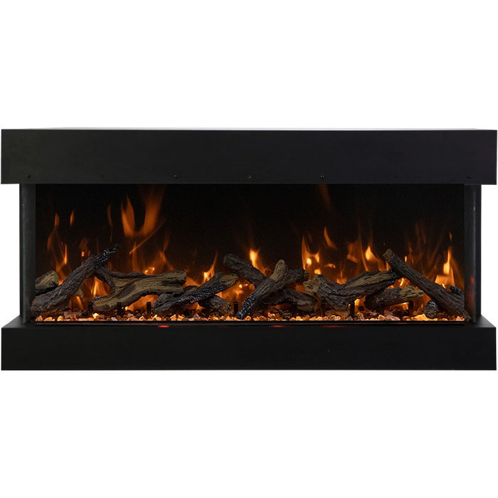 Amantii Tru View XL Extra Tall 40 3 Sided Linear Electric Fireplace Split Media Orange Flame Scaled