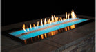 Carol Rose Premium Outdoor Fire Pit with blue LED Lights at night