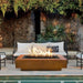 Cedar Park Fire Pit - Corten Steel  48" Placed in Poolside Lounge Area with Lava Rock V2