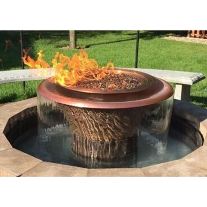 Charleston 360° Water Fire & Water Bowl - Hammered Copper with Black Fire Pebbles Media V2