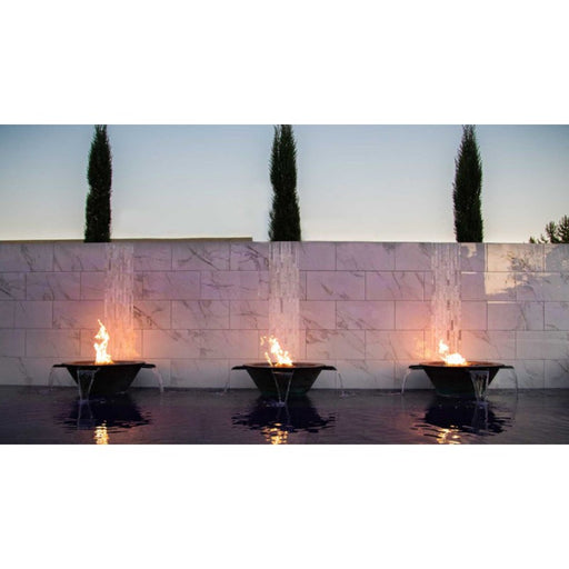 Charleston 4-Way Water Fire & Water Bowl - Hammered Copper Placed in  Backyard Garden Area Installed with Lava Rock  V2