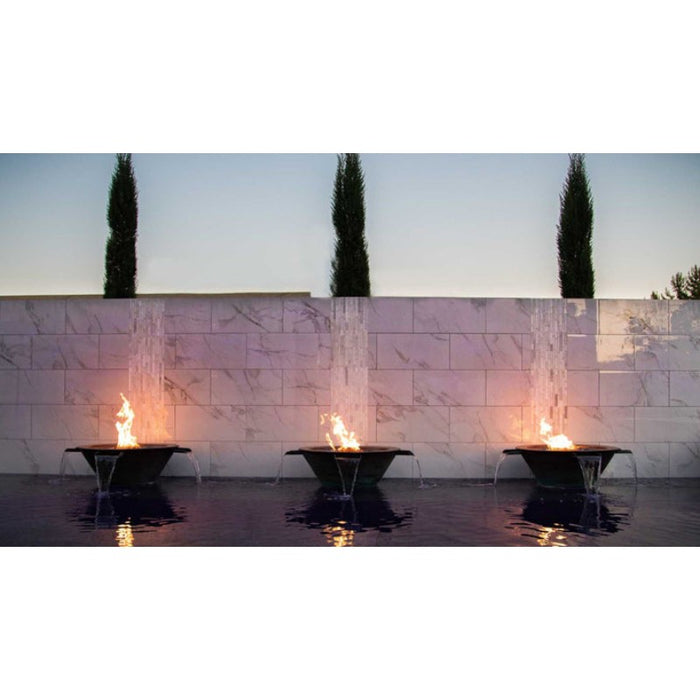 Charleston 4-Way Water Fire & Water Bowl - Hammered Copper Placed in  Backyard Garden Area Installed with Lava Rock  V2