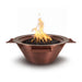 Charleston 4-Way Water Fire & Water Bowl - Hammered Copper with Lava Rock