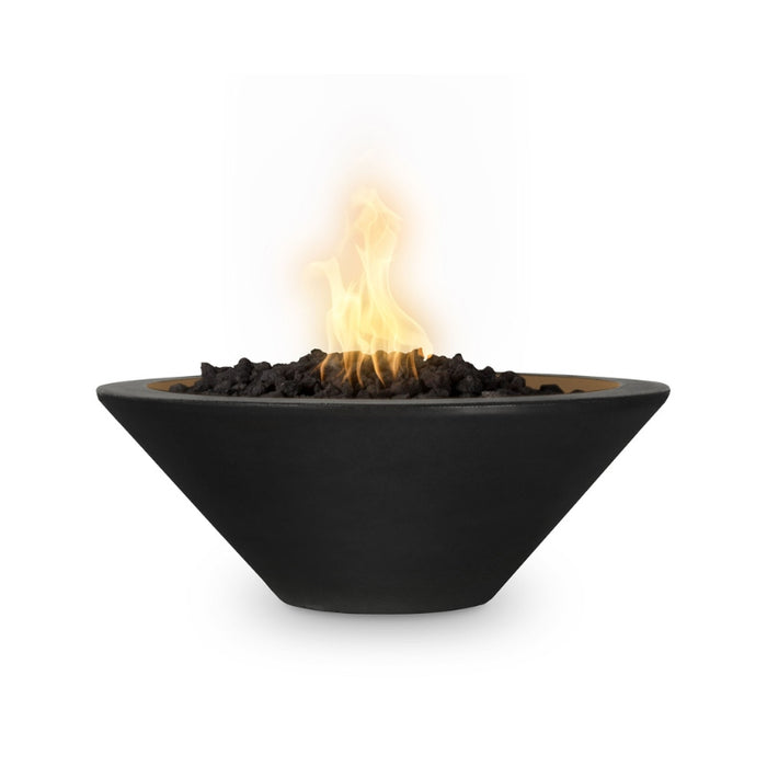 Charleston Fire Bowl - GFRC Concrete 24" Black with Lava Rock