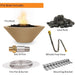 Charleston Fire Bowl - GFRC Concrete  24" Included Items V2