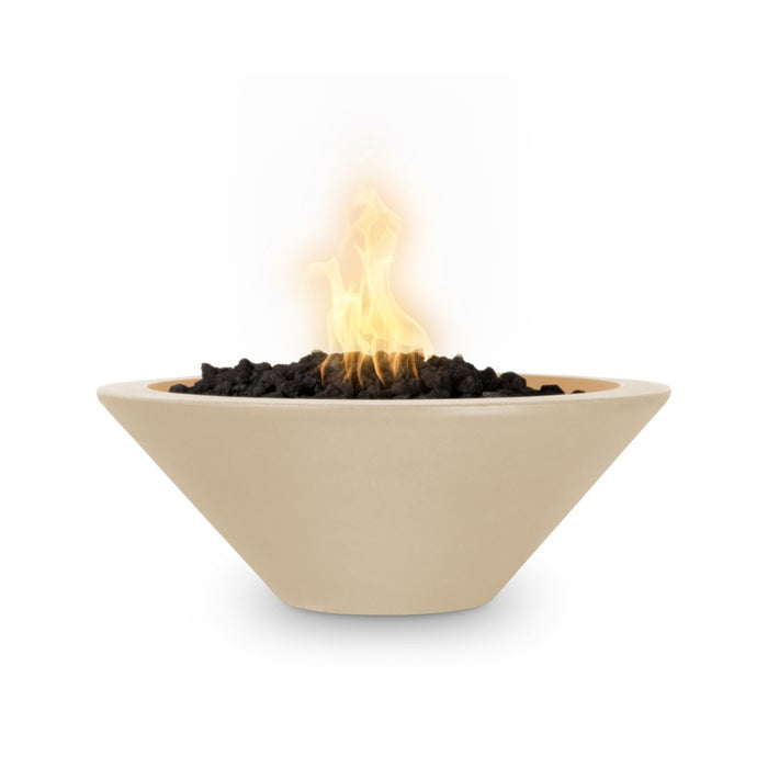 Charleston Fire Bowl - GFRC Concrete 24" Vanilla with Lava Rock