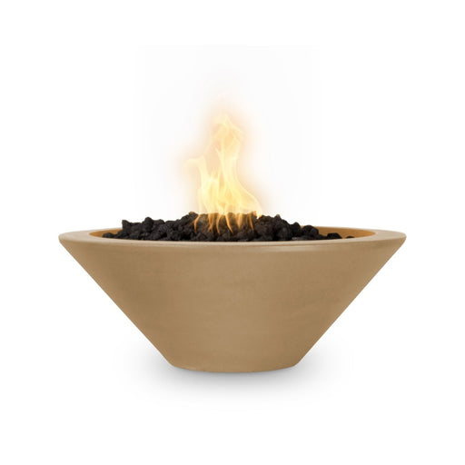 Charleston Fire Bowl - GFRC Concrete 31" Brown with Lava Rock