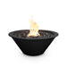 Charleston Fire Bowl - Powder Coated Metal 24" Black with Lava Rock