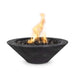 Charleston Fire Bowl - Wood Grain Concrete 24" Ebony with Lava Rock