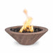 Charleston Fire Bowl - Wood Grain Concrete 24" Oak with Lava Rock