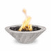 Charleston Fire Bowl - Wood Grain Concrete 32" Ivory with Lava Rock