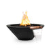 Charleston Fire & Water Bowl - GFRC Concrete Black  with Lava Rock